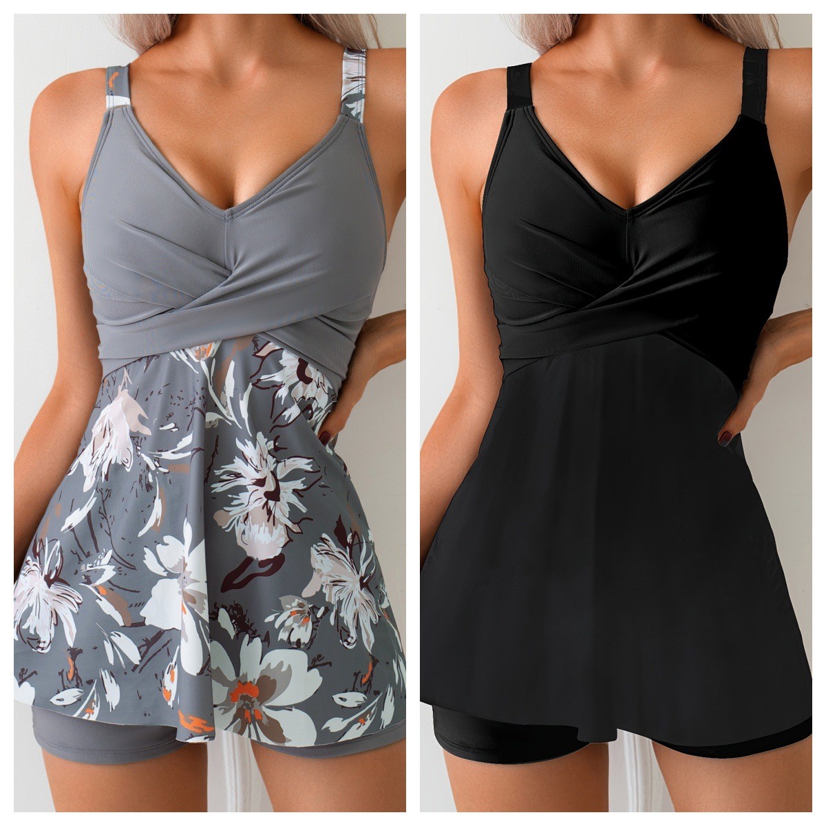 Tops - Tankini Y2K Rétro Femme avec Short,