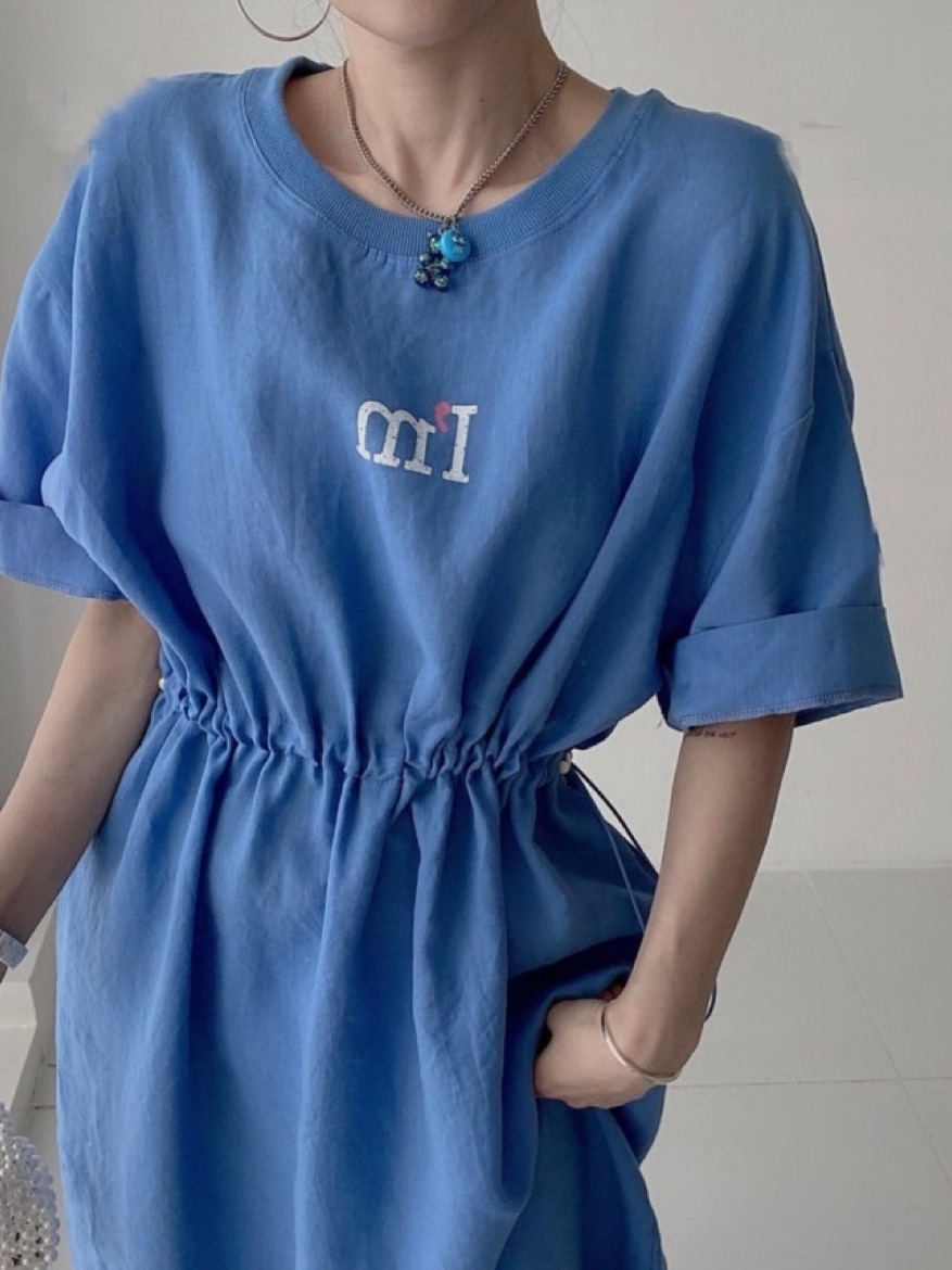 Korean Style A Line Shirt Dress - Robe T-shirt chic décontractée d'été à