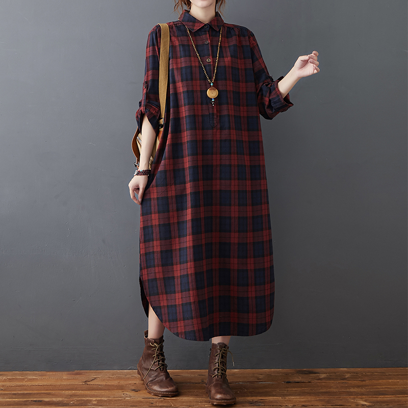 Casual Loose Linen Shirt Dress - Robe Chemise Midi en Lin et