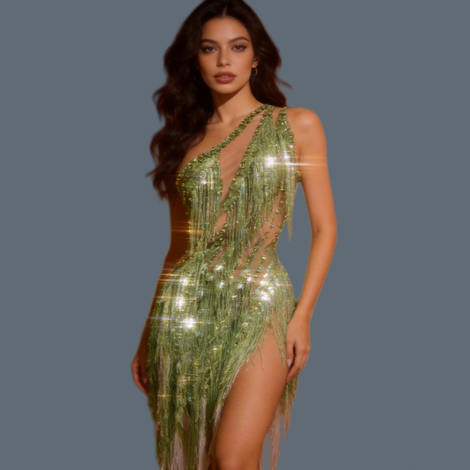 Sparkly Rhinestone Club Party Dress - Robe de soirée sexy pour femmes,