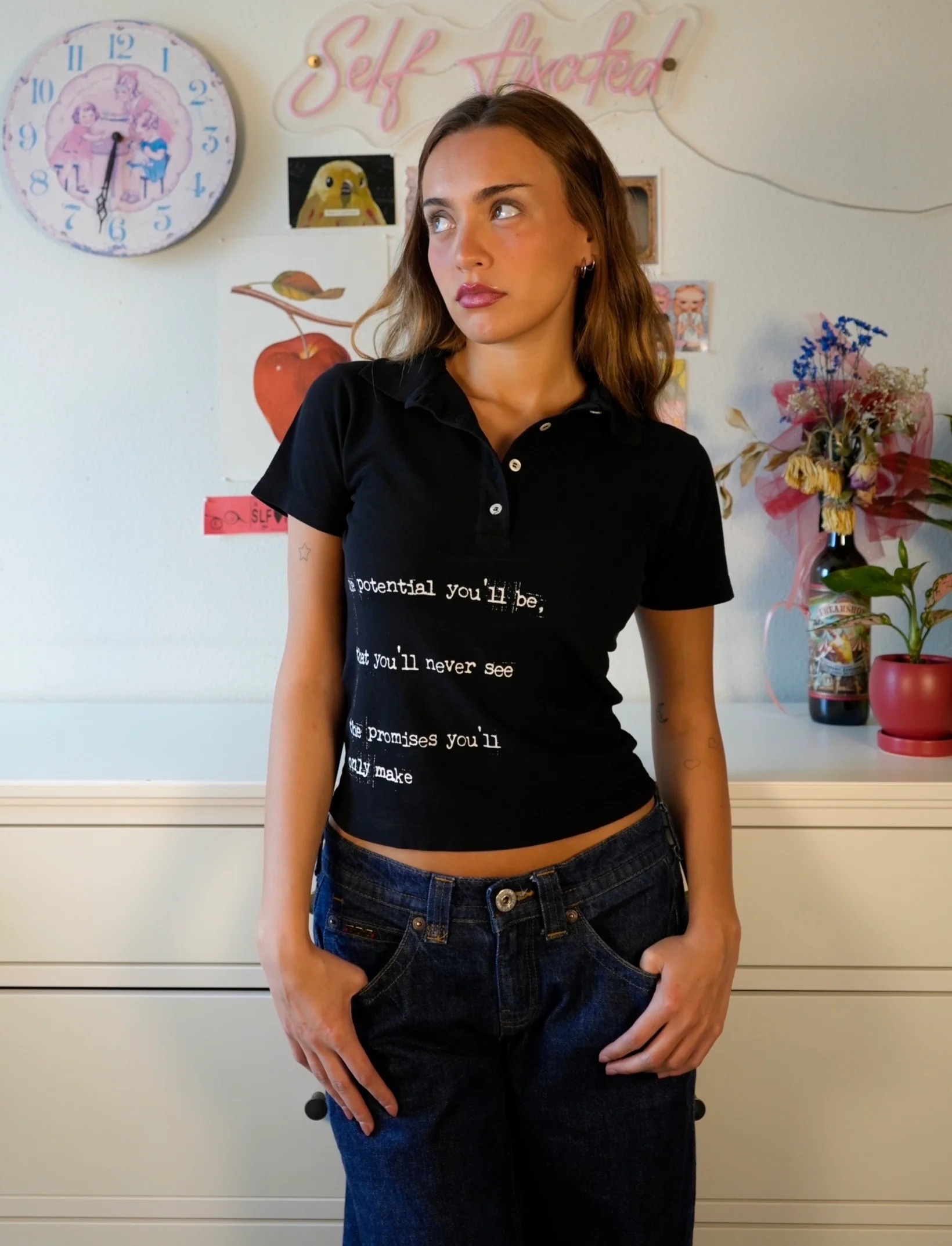 Y2K Graphic Baby Tee Crop - Tops graphiques esthétiques motif araignée style