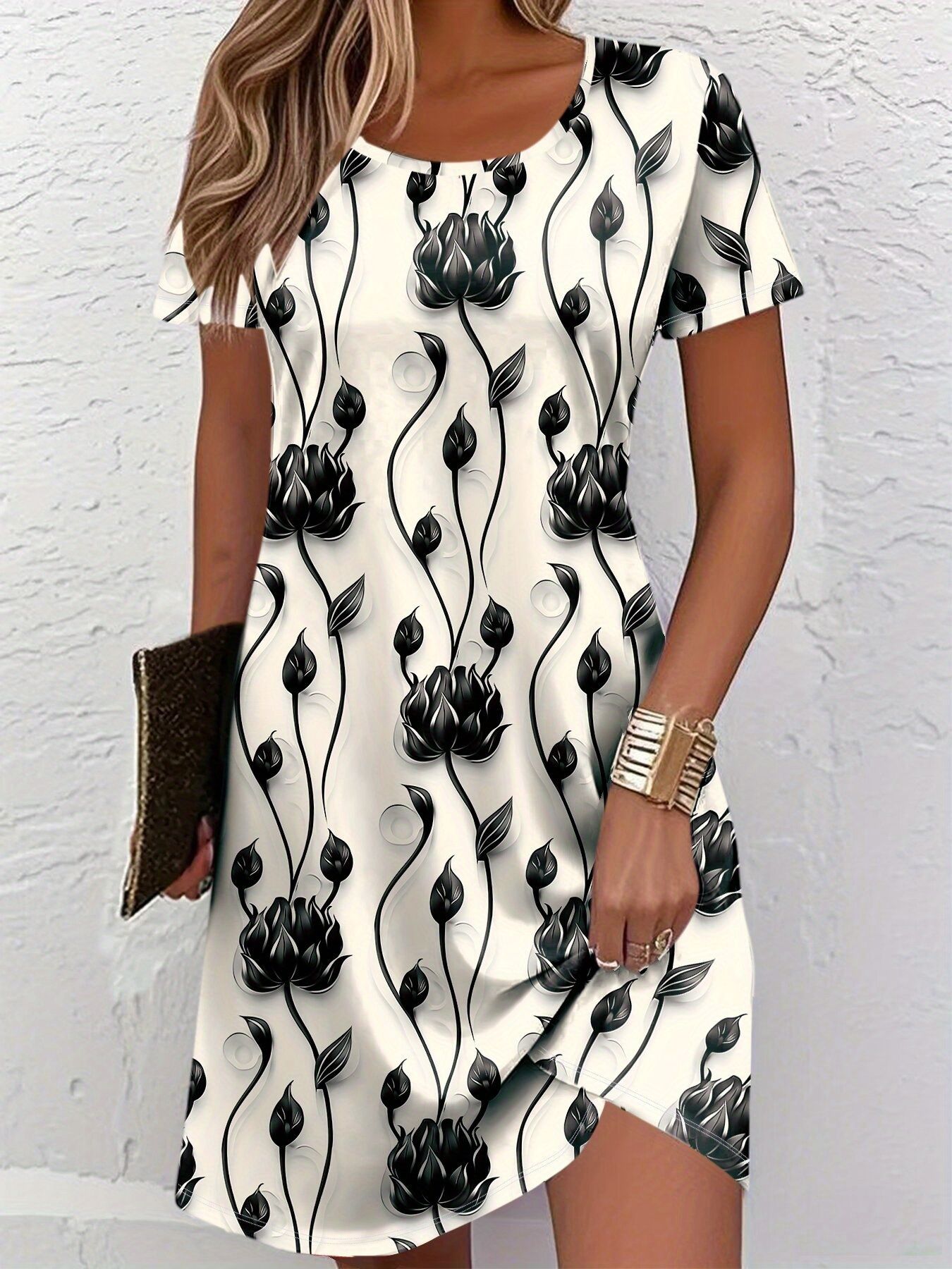 French Vintage Floral Midi Dress - Nouvelle robe pour femme, élégante, décontractée,