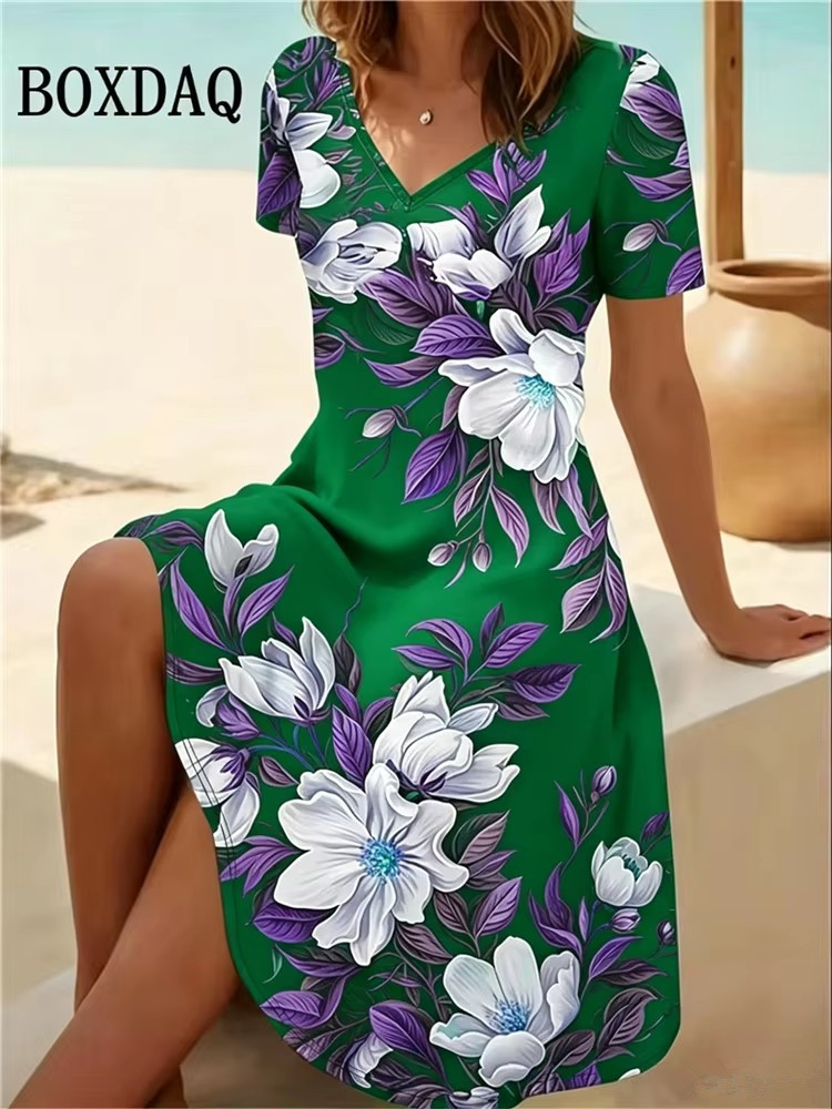 Boho Summer Beach Maxi Dress - Robes pour femmes grande taille 6XL,