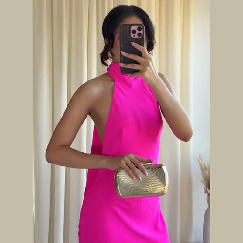 Elegant Satin Evening Gown Split - Robe longue en satin pour femme,