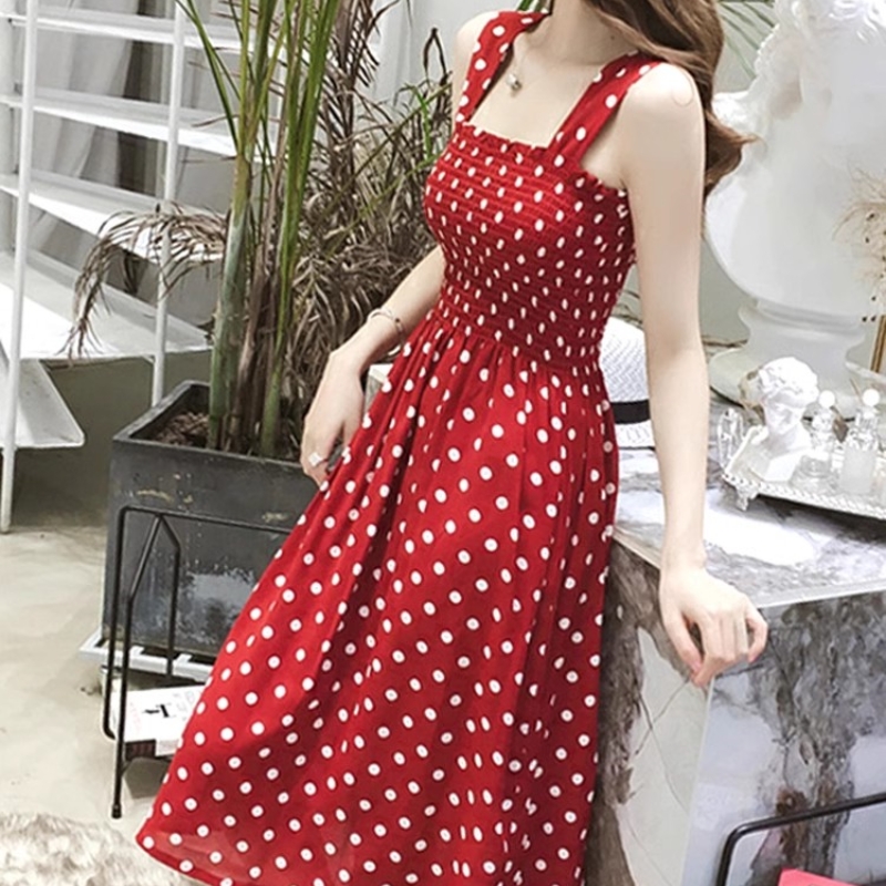 French Vintage Floral Midi Dress - Robe d'été en fibre de point