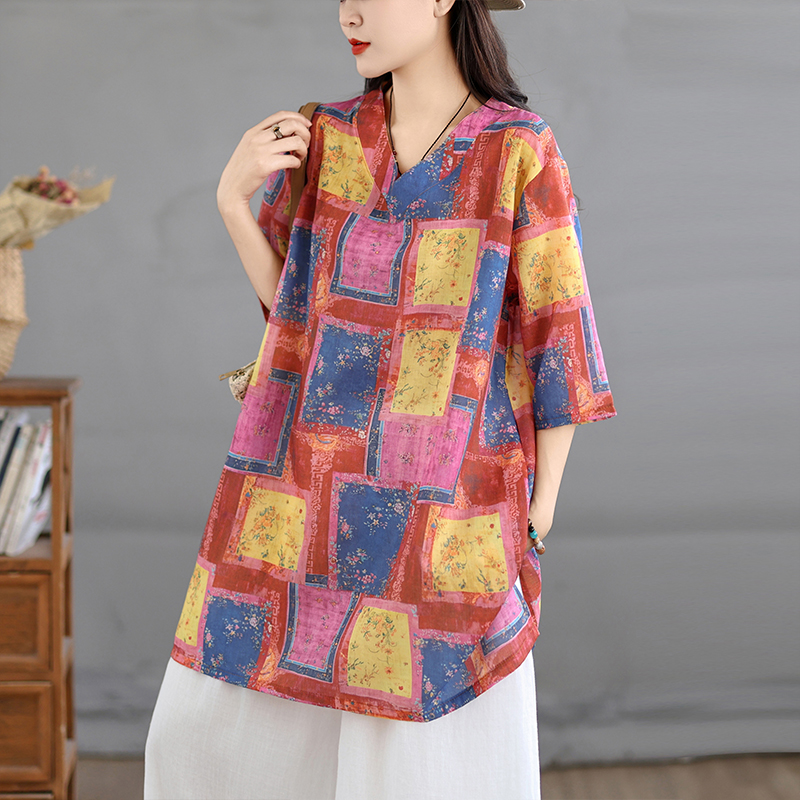 Casual Loose Linen Shirt Dress - Robe chemise décontractée en coton et