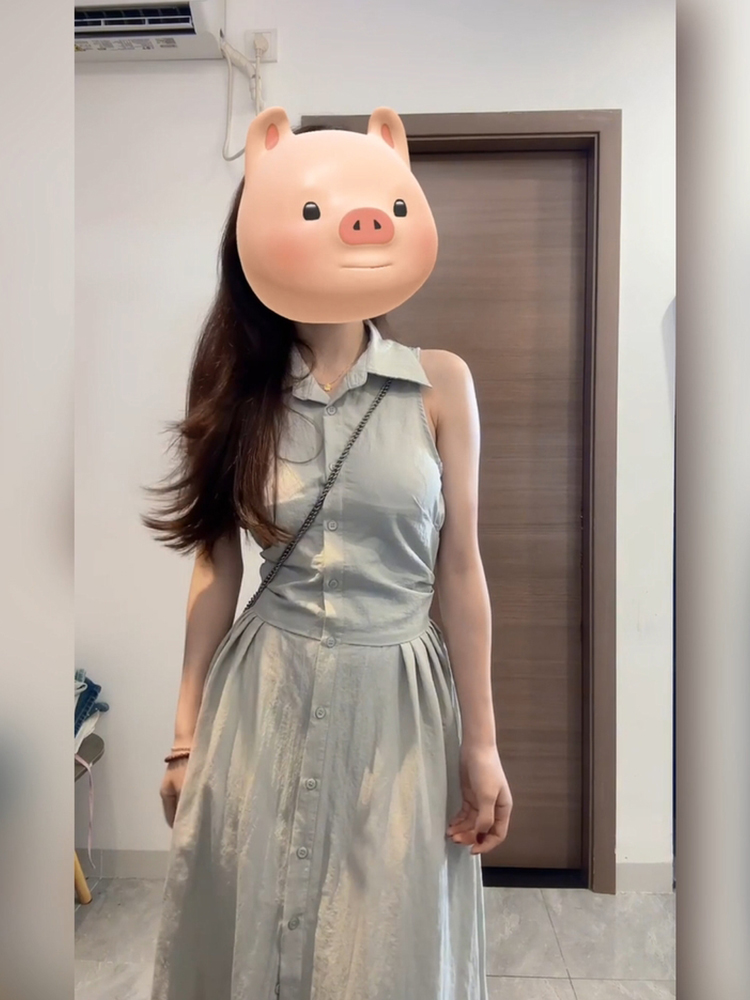Korean Style A Line Shirt Dress - Robe chemise chic décontractée sans manches