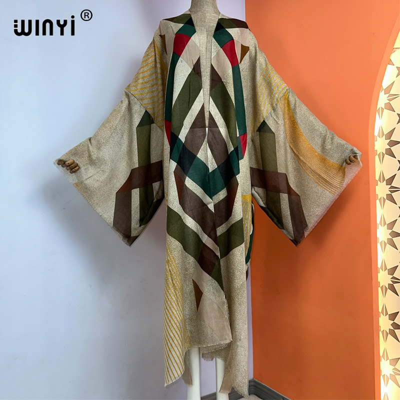 Boho Summer Beach Maxi Dress - WINYI-Maillot de bain kimono imprimé boho,