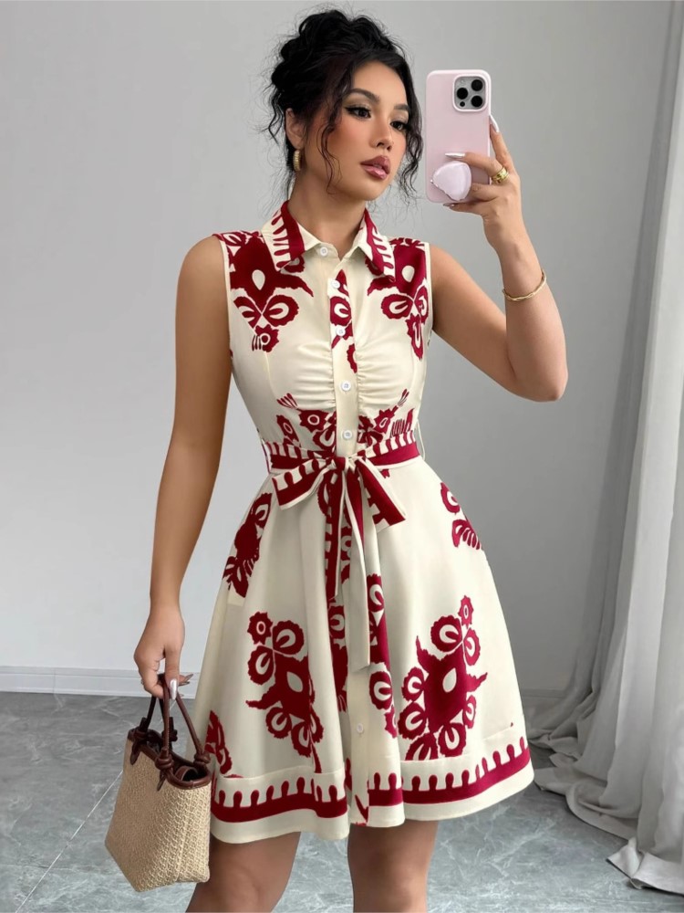 Robe d'été décontractée pour f - French Vintage Floral Midi Dress avis et prix