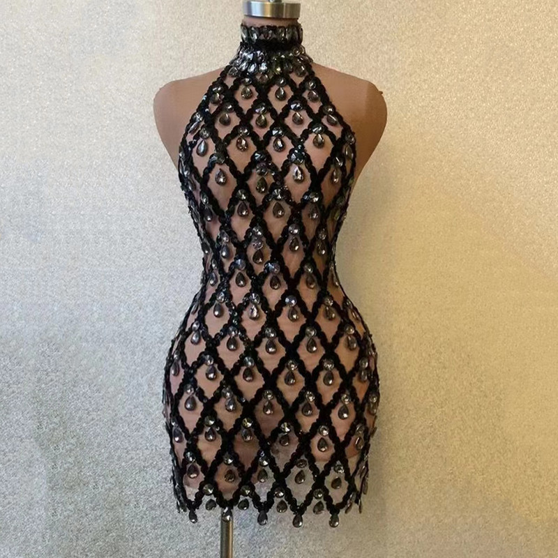Robe mini en maille à strass s - Sparkly Rhinestone Club Party Dress avis et prix