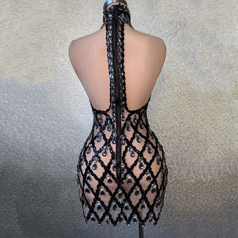 Robe mini en maille à strass s - Sparkly Rhinestone Club Party Dress avis et prix