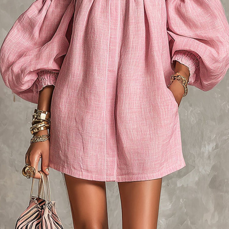 Nouvelle Robe Courte Décontrac - Off Shoulder Puff Sleeve Sundress avis et prix