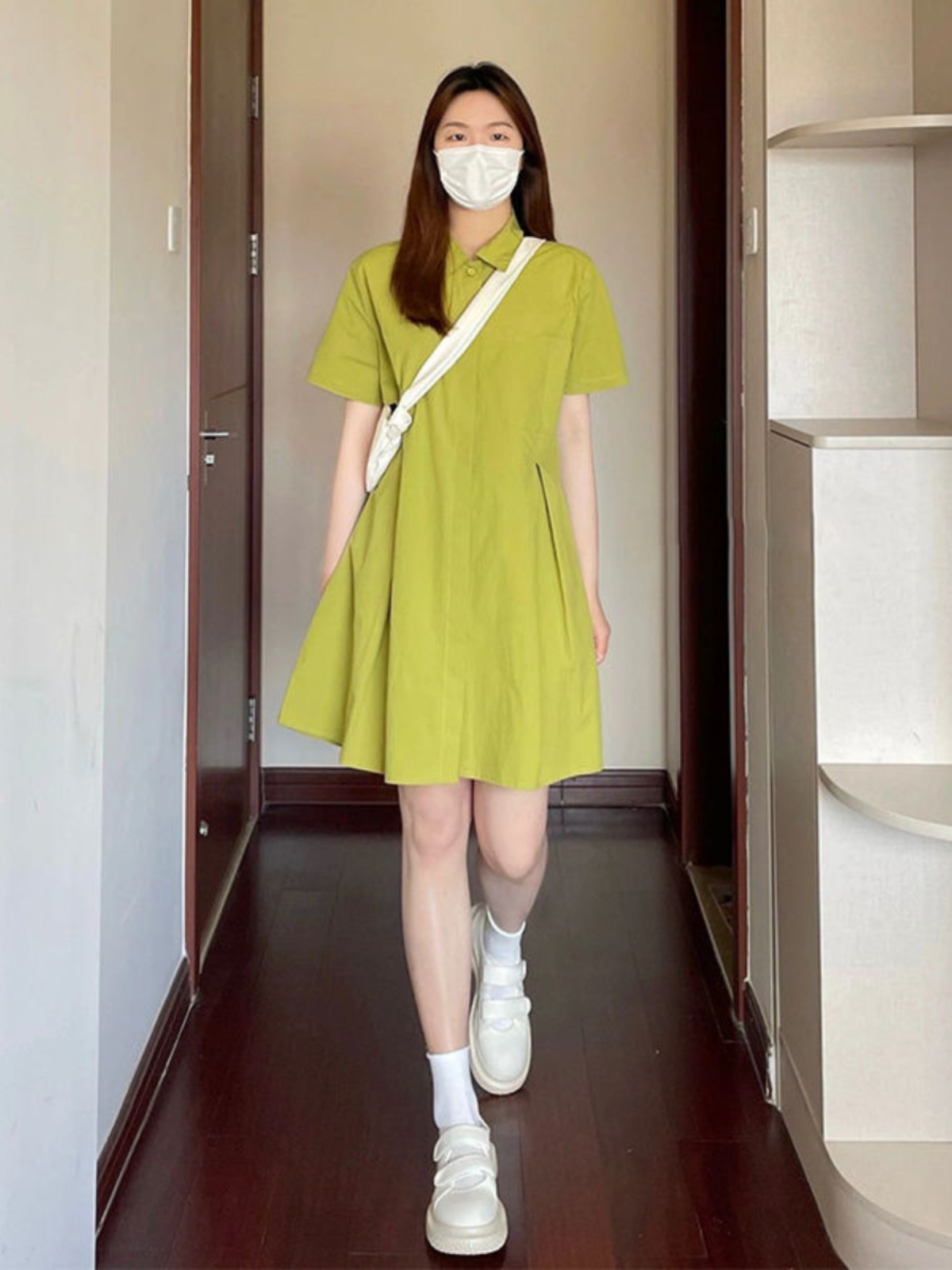 Robe à col grande taille pour  - Korean Style A Line Shirt Dress avis et prix