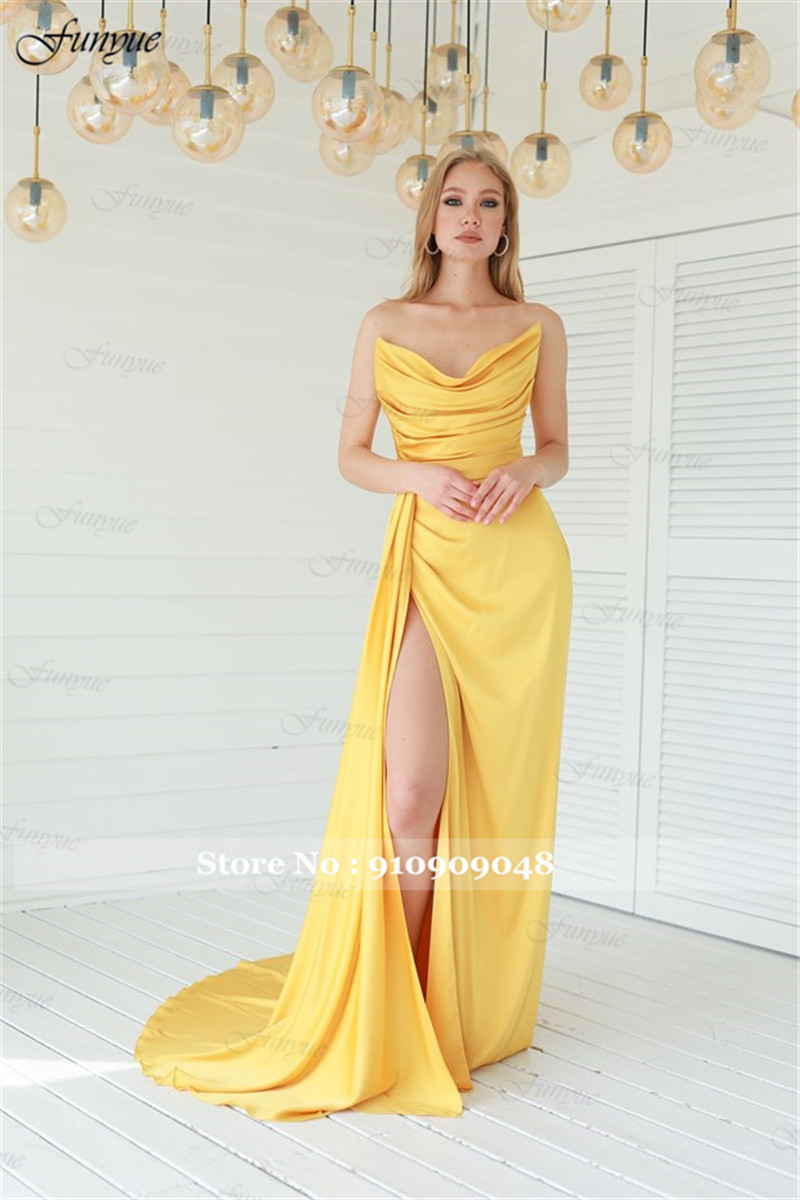 Robe de Soirée Longue en Satin - Elegant Satin Evening Gown Split avis et prix