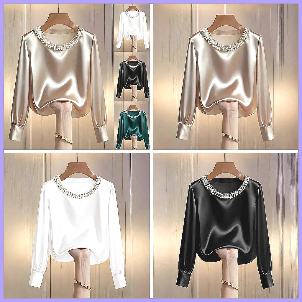 Chemisier élégant en satin per - Blouses avis et prix