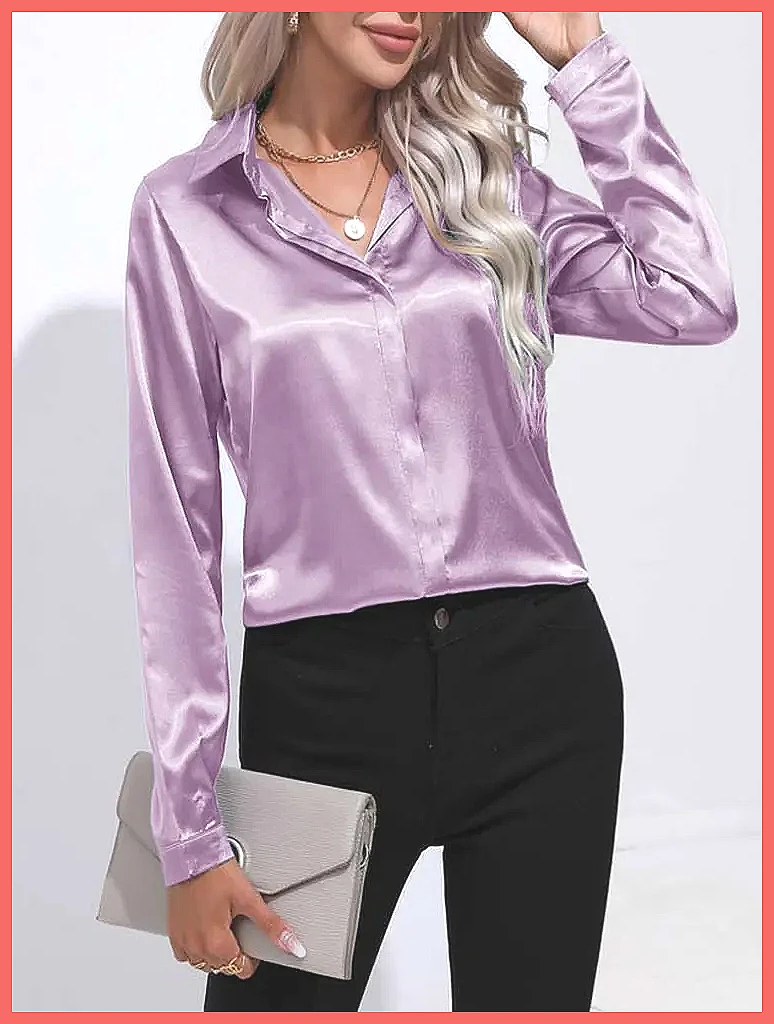 Chemise en satin pour femme Pr - Blouses avis et prix