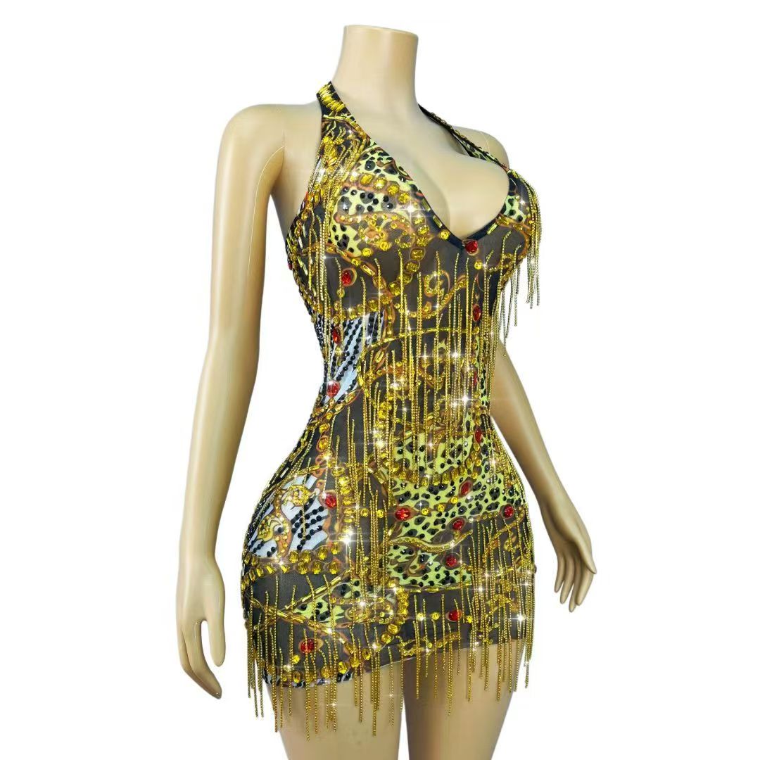 Robe Courte Moulante Scintilla - Sparkly Rhinestone Club Party Dress avis et prix