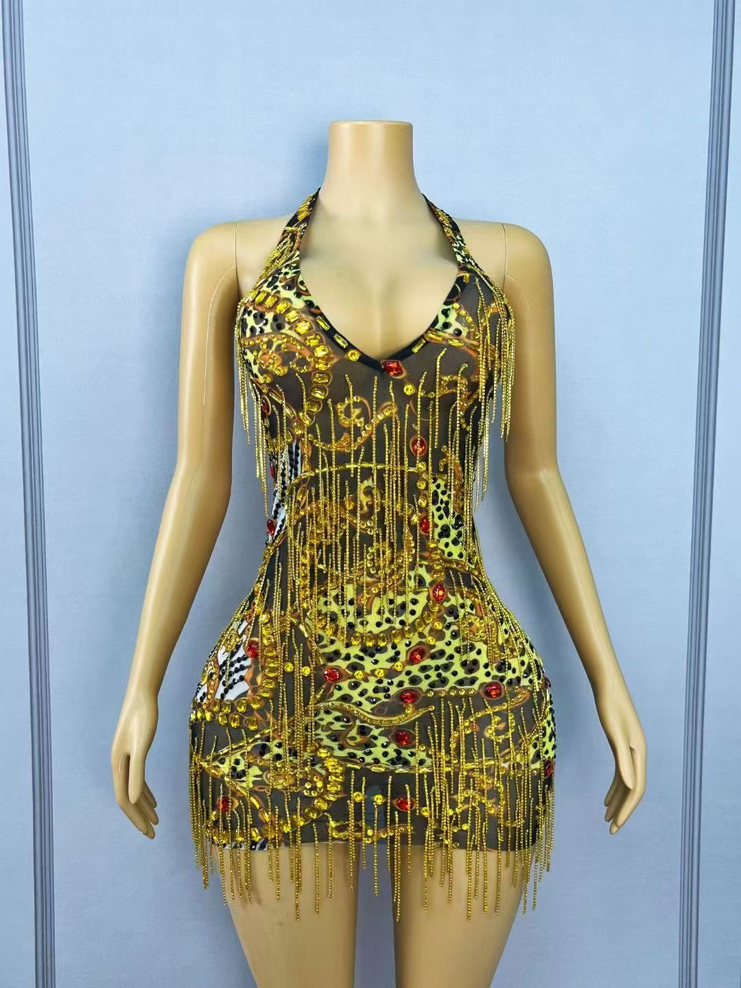 Robe Courte Moulante Scintilla - Sparkly Rhinestone Club Party Dress avis et prix