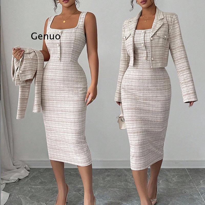 Nouvel ensemble deux pièces él - Tweed Two Piece Blazer Dress avis et prix