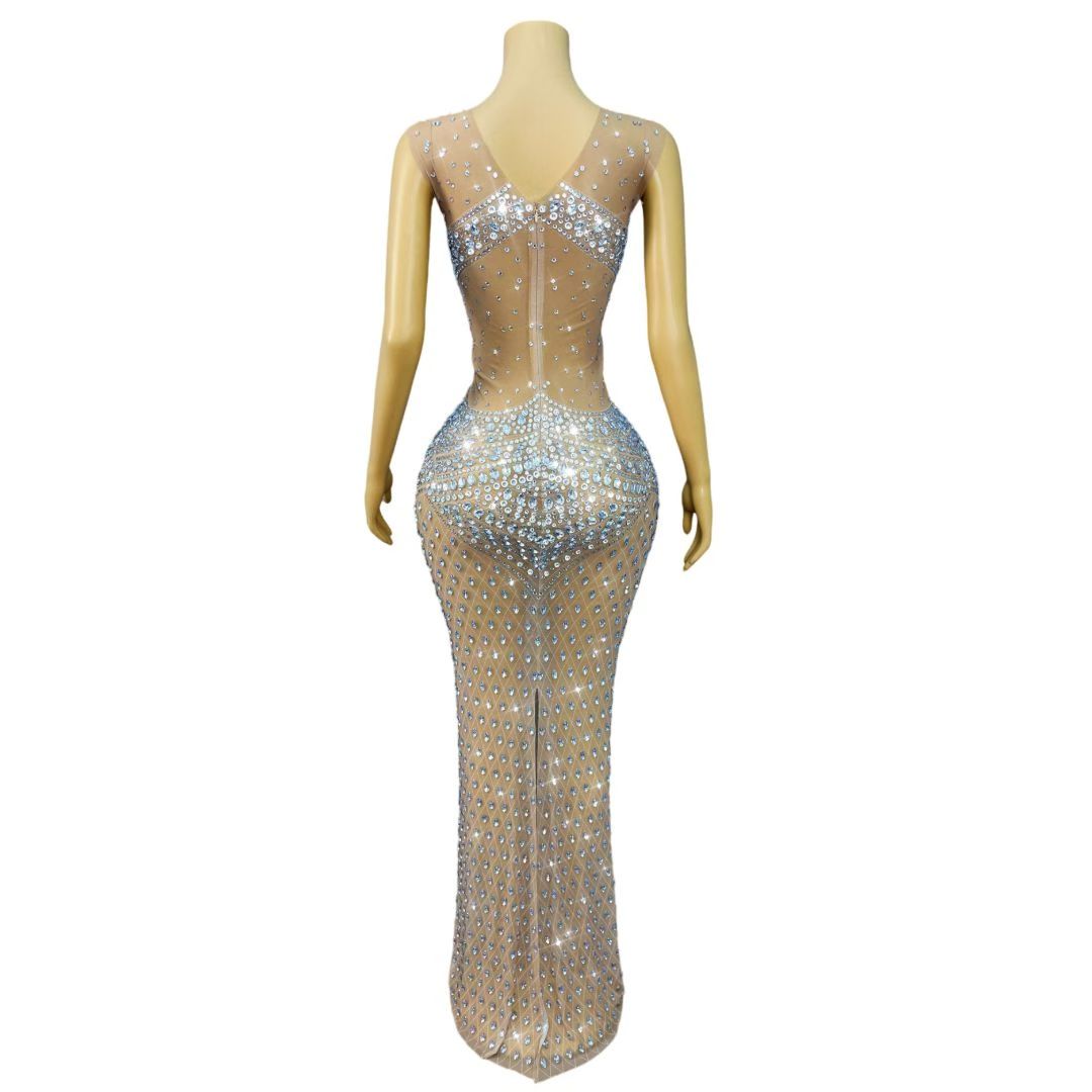 Robe de soirée sans manches po - Sparkly Rhinestone Club Party Dress avis et prix