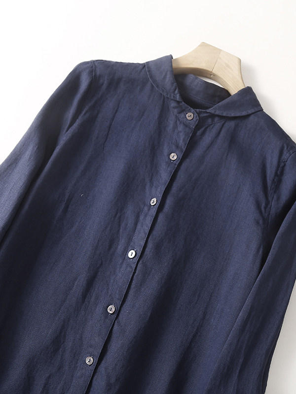 Robe chemise décontractée en c - Casual Loose Linen Shirt Dress avis et prix