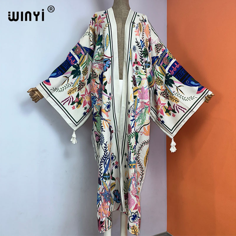 WINYI-Cache maillot kimono à m - Boho Summer Beach Maxi Dress avis et prix
