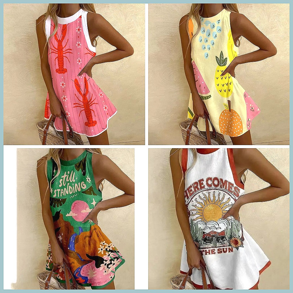 Robe sans manches à imprimé an - Dresses avis et prix