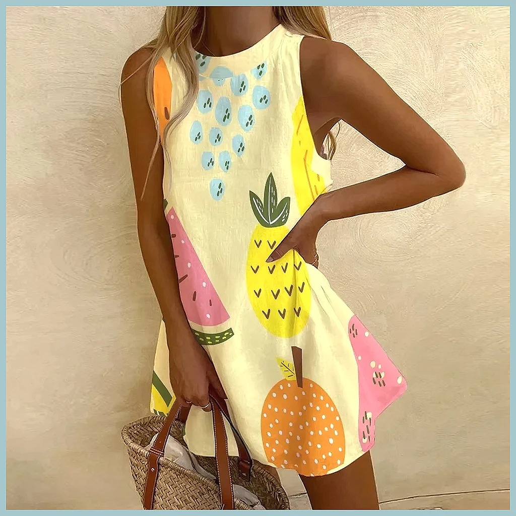 Robe sans manches à imprimé an - Dresses avis et prix