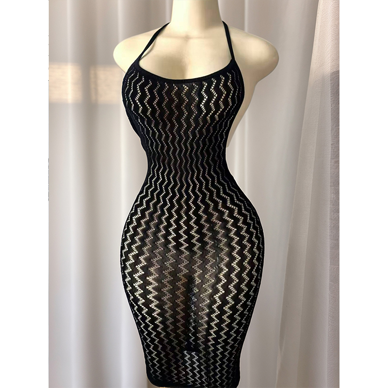 Robe de plage en maille pour f - Sexy Mesh Sheer Bodycon Dress avis et prix