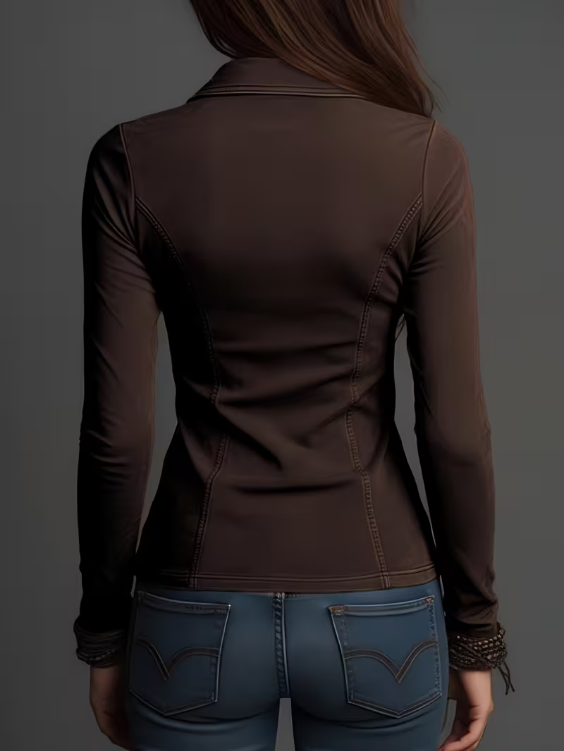 Chemise ajustée à revers pour  - Blouses avis et prix