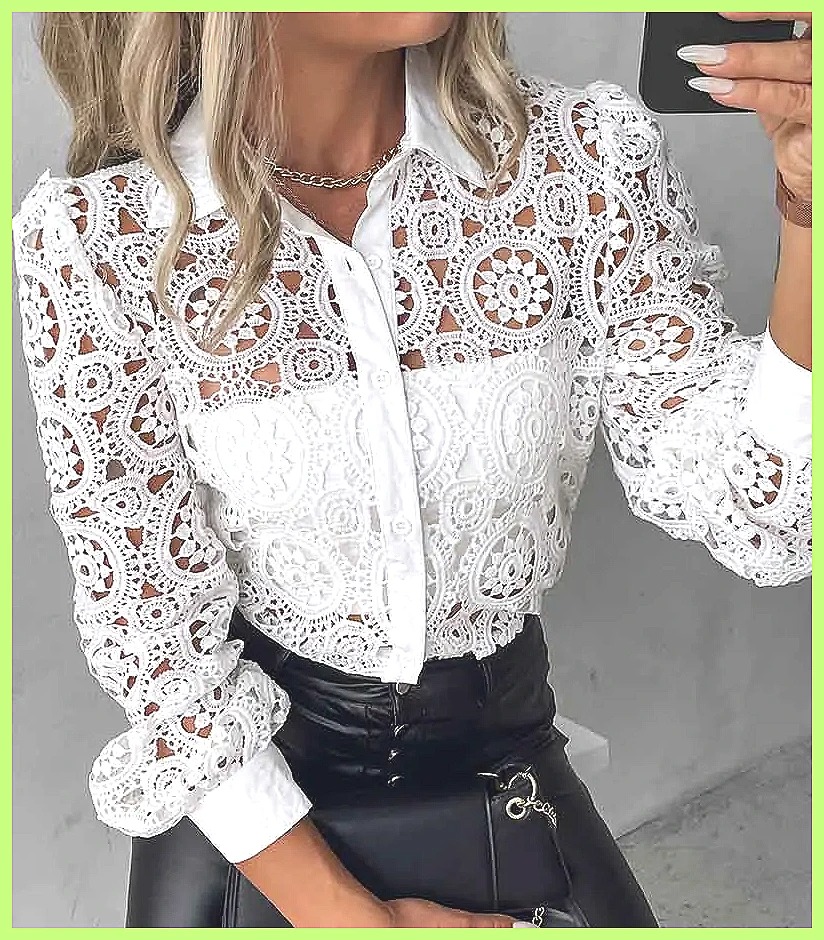 Chemisier blanc en dentelle po - Blouses avis et prix