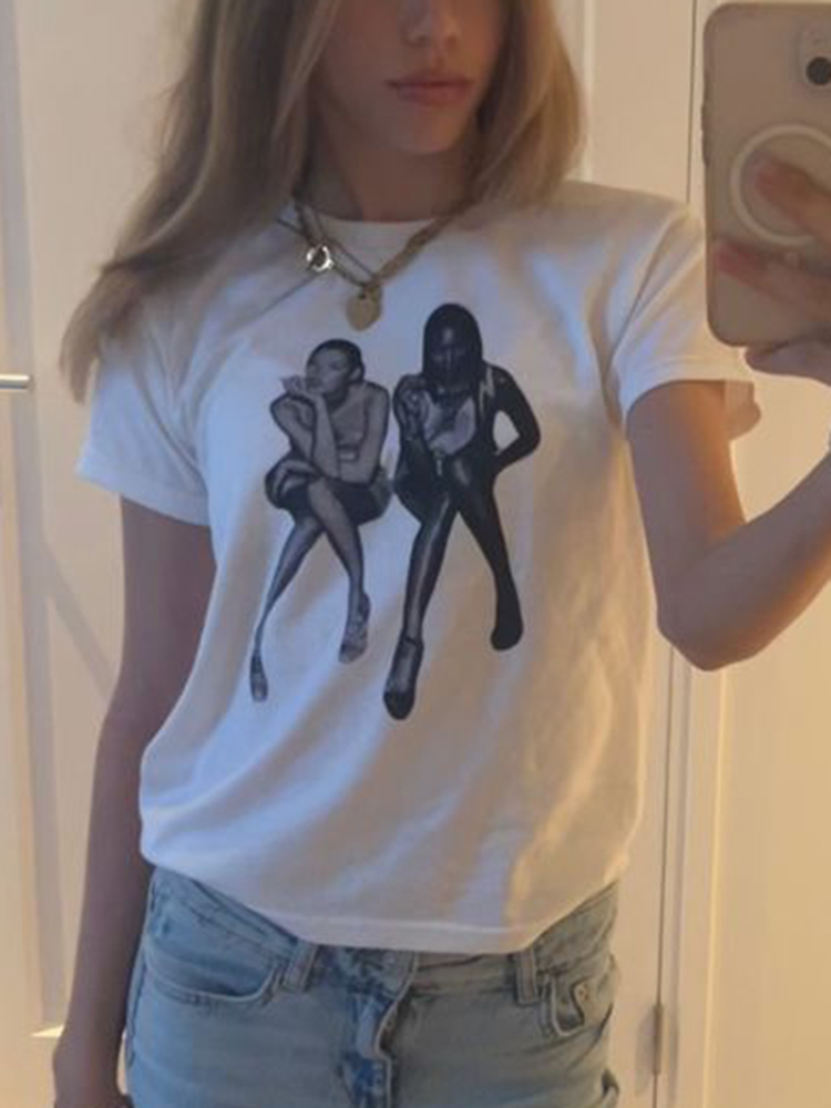 T-shirt imprimé graphique Goth - Y2K Graphic Baby Tee Crop avis et prix