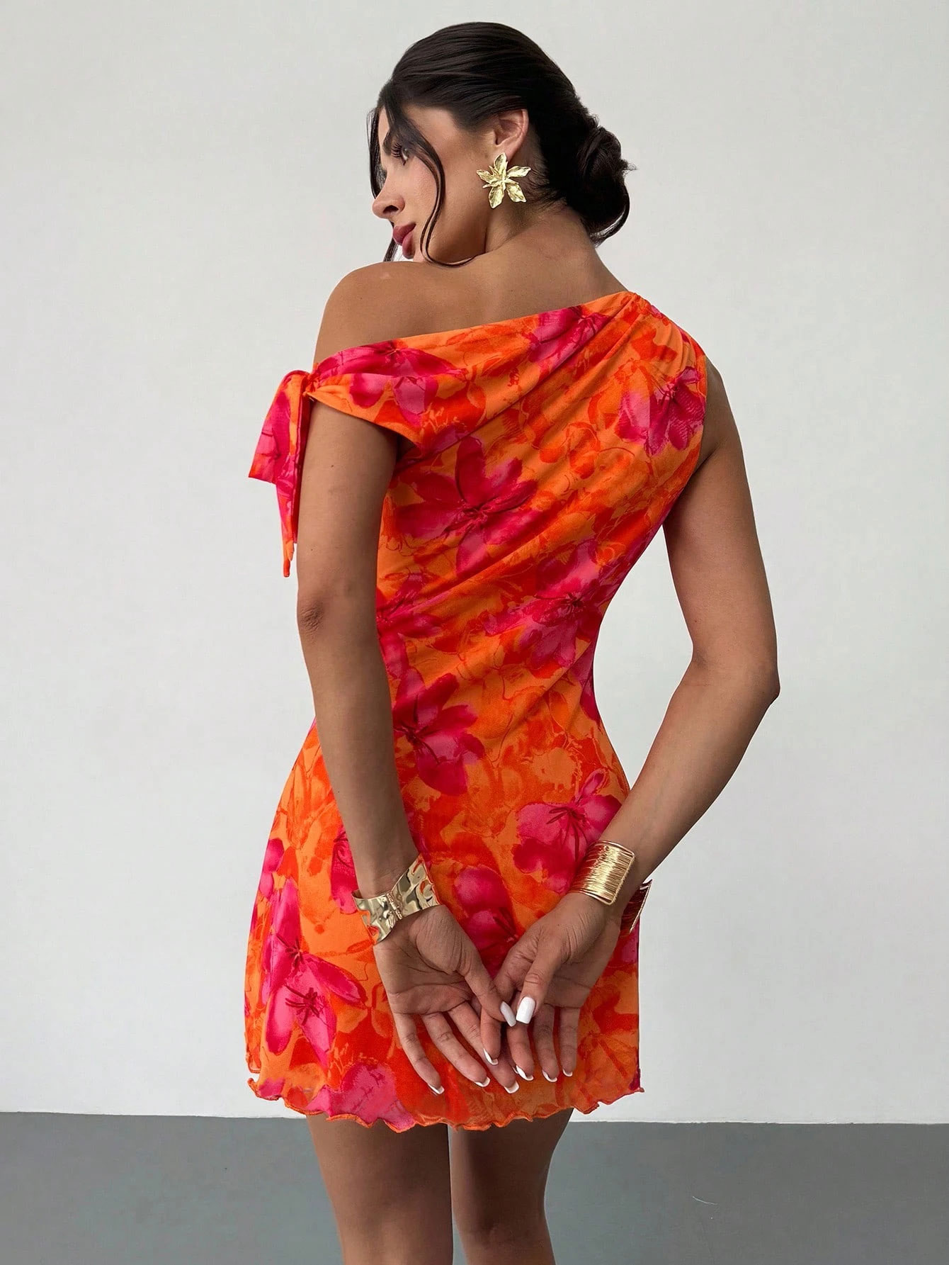 Robe courte décontractée à imp - French Vintage Floral Midi Dress avis et prix