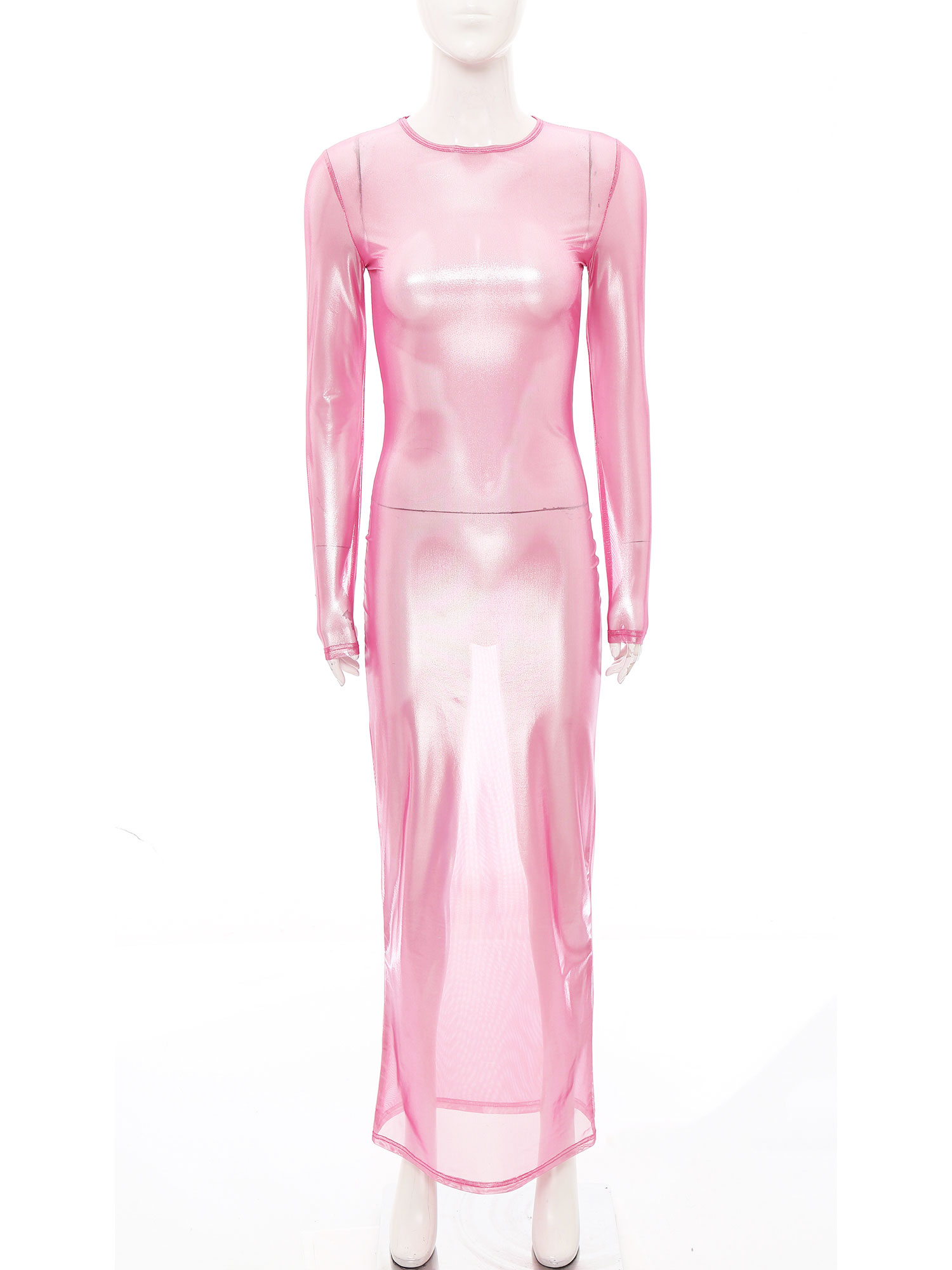 Robe longue transparente métal - Sexy Mesh Sheer Bodycon Dress avis et prix