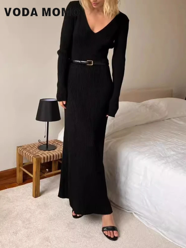 Manches longues polyvalent mou - Bodycon Long Sleeve Ribbed Dress avis et prix
