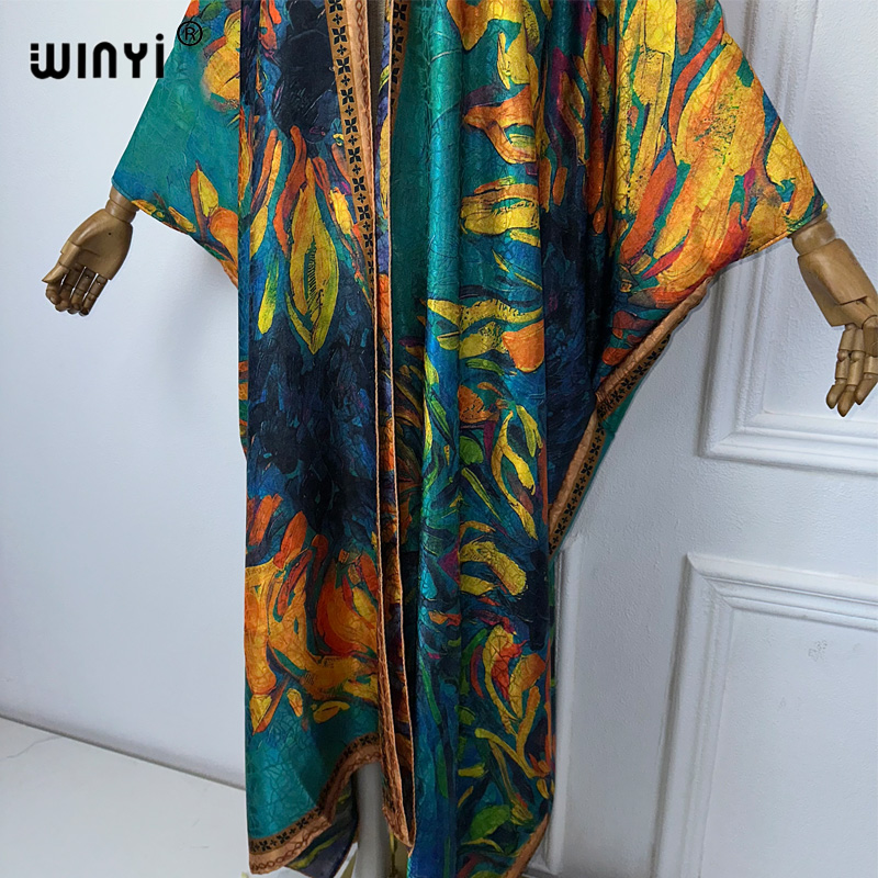 WINYI-Manteau ouvert imprimé b - Boho Summer Beach Maxi Dress avis et prix