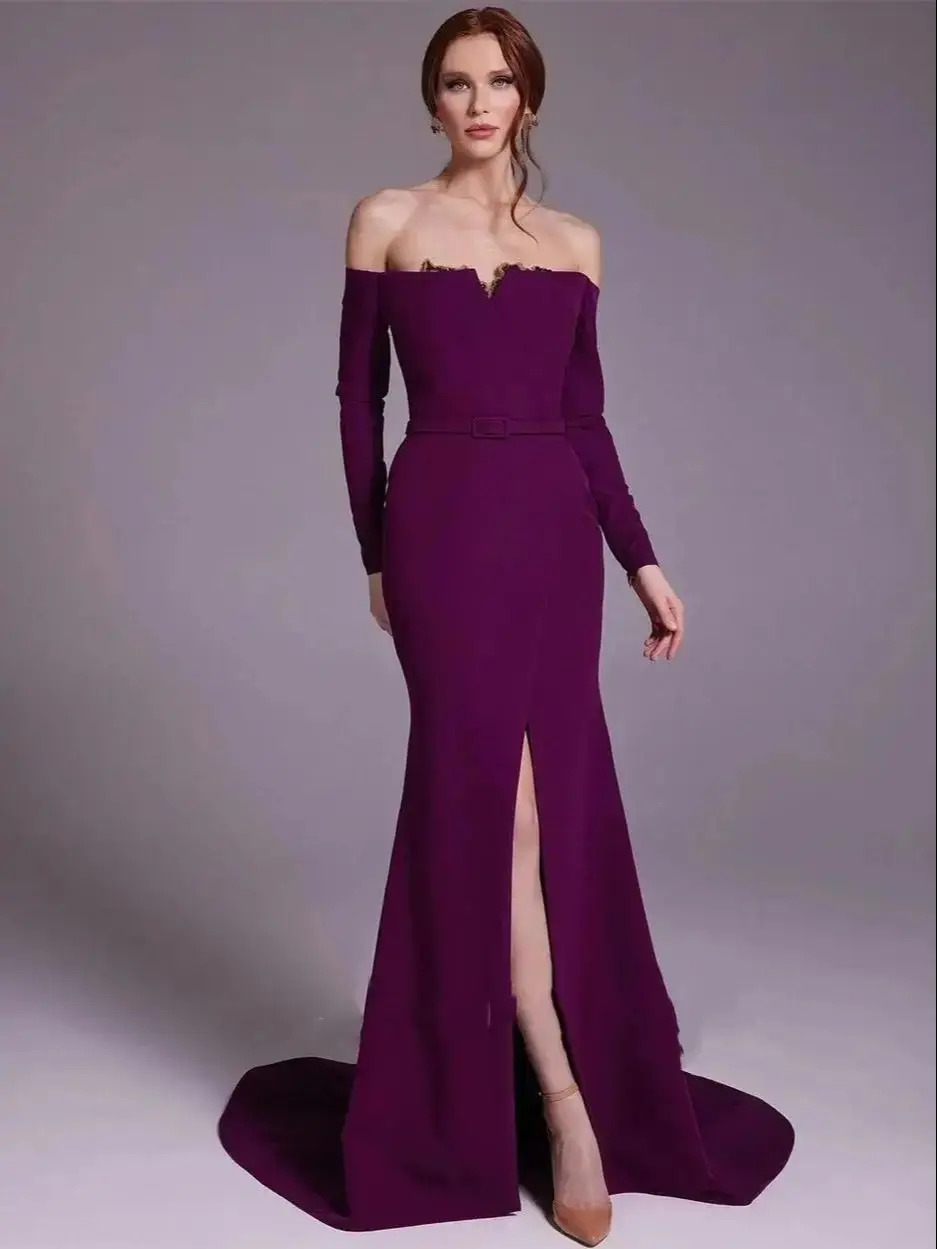 Robe de soirée élégante en sat - Elegant Satin Evening Gown Split avis et prix